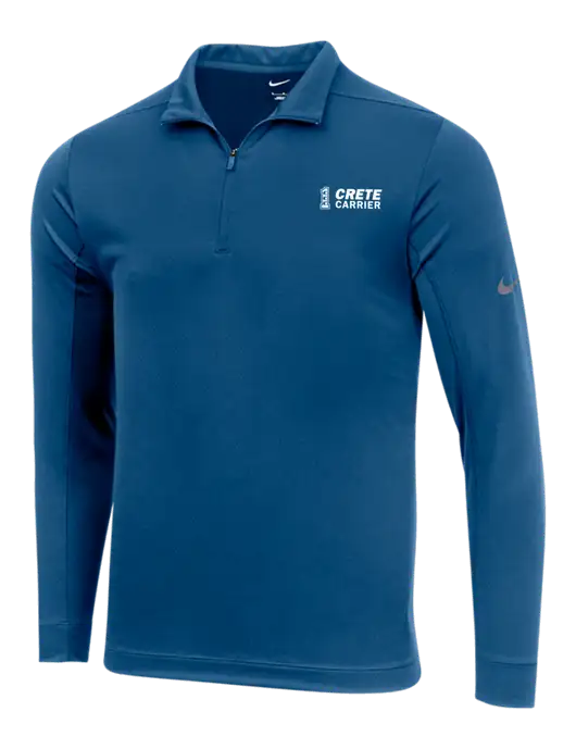 NIKE Dark Royal Dry 1/2 Zip Cover-Up w/Crete Carrier Logo