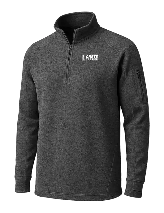 Graphite Heather Tech Fleece 1/4 Zip Pullover w/Crete Carrier Logo