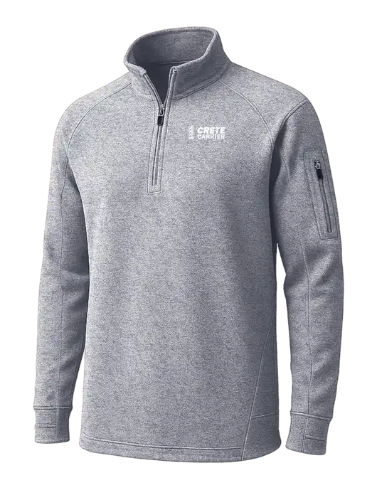 Grey Heather Tech Fleece 1/4 Zip Pullover w/Crete Carrier Logo