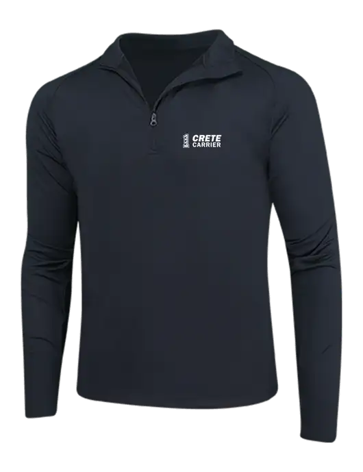 Black Sport Wick Stretch 1/4 Zip Pullover w/Crete Carrier Logo