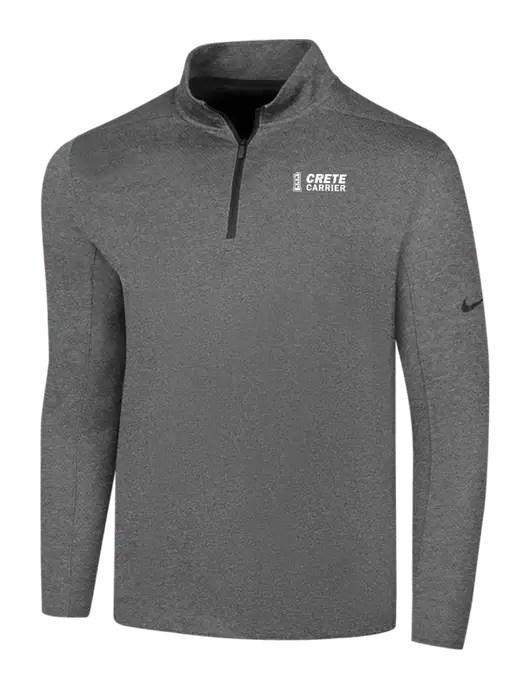 NIKE Dark Grey Heather Dry 1/2 Zip Cover-Up w/Crete Carrier Logo