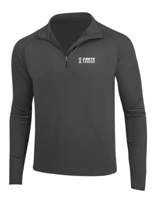 Charcoal Grey Sport Wick Stretch 1/4 Zip Pullover w/Crete Carrier Logo