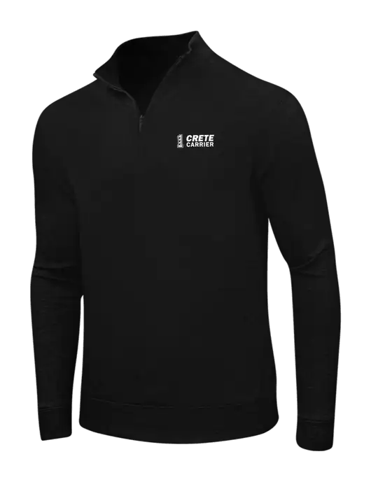 Deep Black/Charcoal Heather Interlock 1/4 Zip w/Crete Carrier Logo