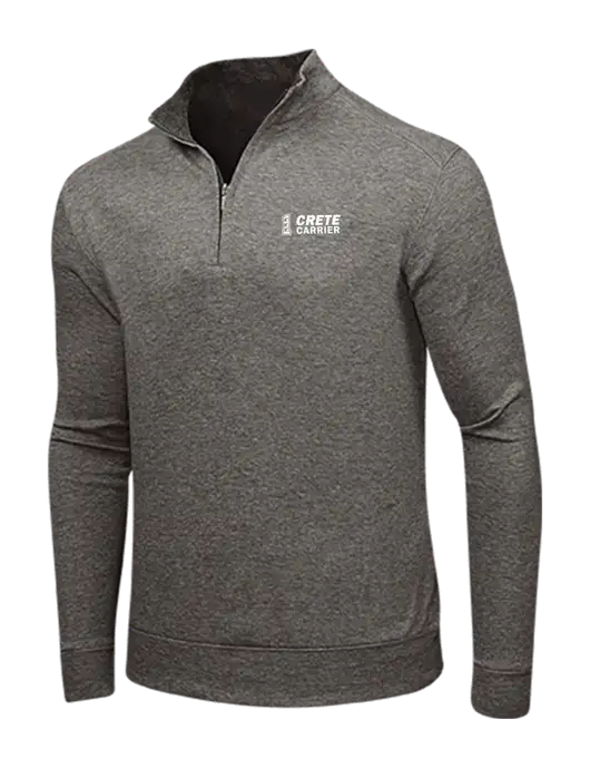 Charcoal Heather/Medium Heather Grey Interlock 1/4 Zip w/Crete Carrier Logo