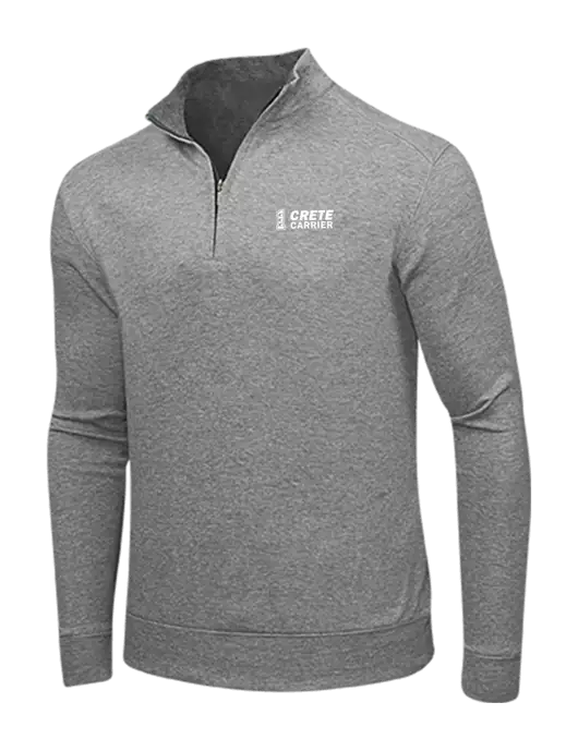Medium Heather Grey/Charcoal Heather Interlock 1/4 Zip w/Crete Carrier Logo