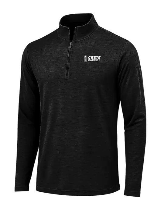 Black Triad Solid Posicharge Tri-Blend Wicking 1/4 Zip Pullover w/Crete Carrier Logo