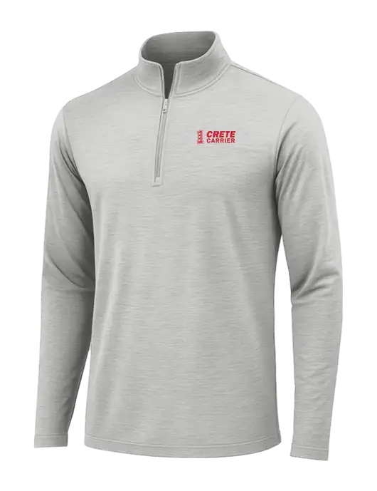 Light Grey Heather Posicharge Tri-Blend Wicking 1/4 Zip Pullover w/Crete Carrier Logo