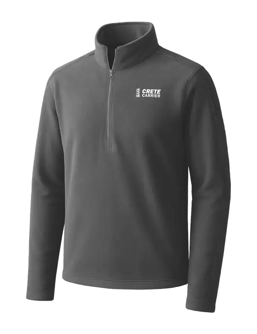 Medium Grey Microfleece 1/2 Zip Pullover w/Crete Carrier Logo