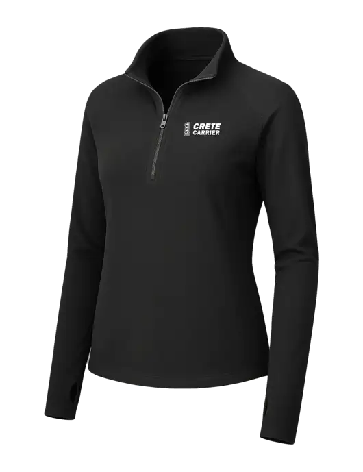 Womens Black Microfleece 1/2 Zip Pullover w/Crete Carrier Logo