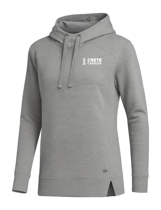 OGIO Heather Grey Womens Luuma Pullover Fleece Hoodie w/Crete Carrier Logo