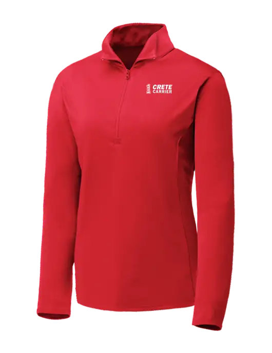 Red Womens Posicharge Competitor ¼ Zip Pullover w/Crete Carrier Logo