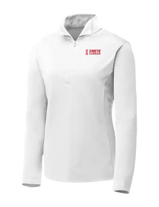 White Womens Posicharge Competitor ¼ Zip Pullover w/Crete Carrier Logo