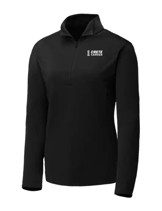 Black Womens Posicharge Competitor ¼ Zip Pullover w/Crete Carrier Logo