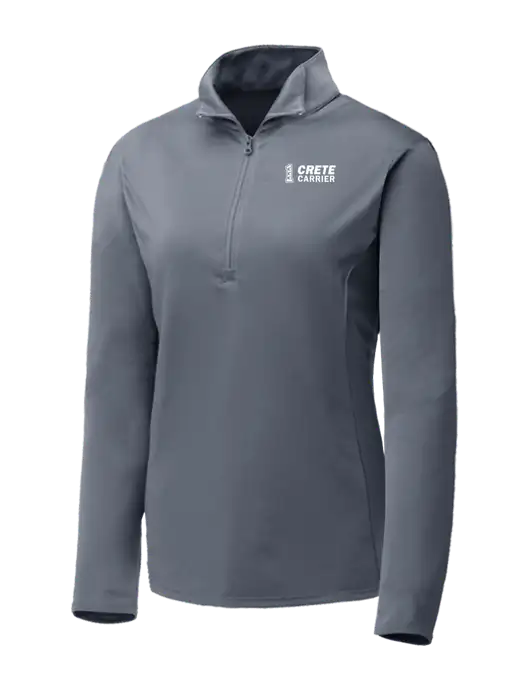 Medium Grey Womens Posicharge Competitor ¼ Zip Pullover w/Crete Carrier Logo