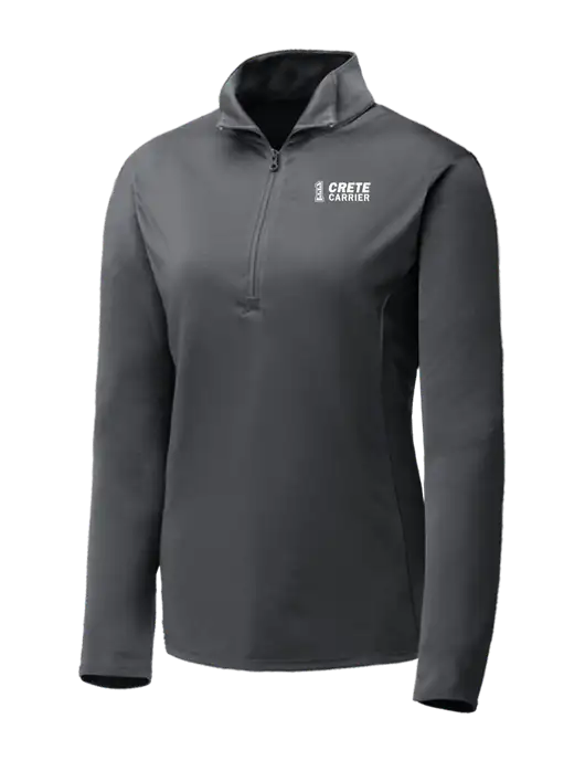 Dark Grey Womens Posicharge Competitor ¼ Zip Pullover w/Crete Carrier Logo