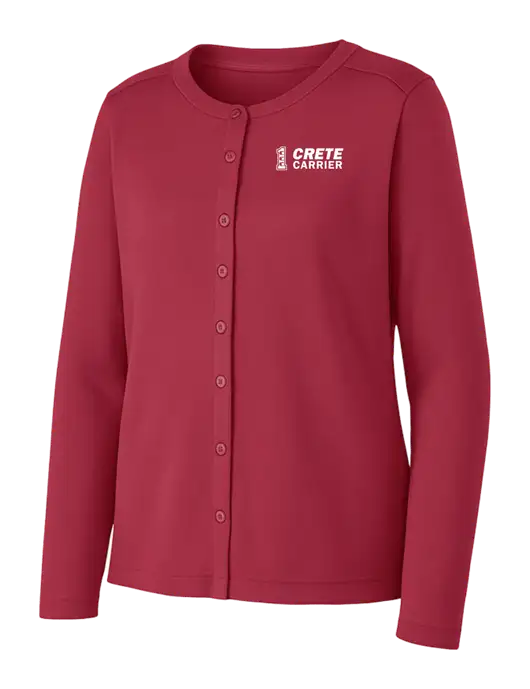 Rich Red Womens Concept Stretch Button-Front Cardigan Sweater w/Crete Carrier Logo