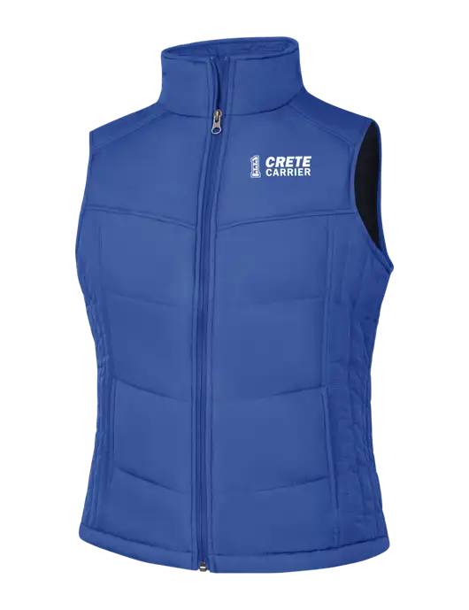 Womens Dark Royal Blue/Black Puffy Vest w/Crete Carrier Logo