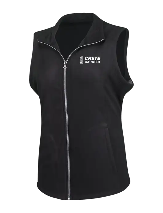 Black Womens Microfleece Vest w/Crete Carrier Logo