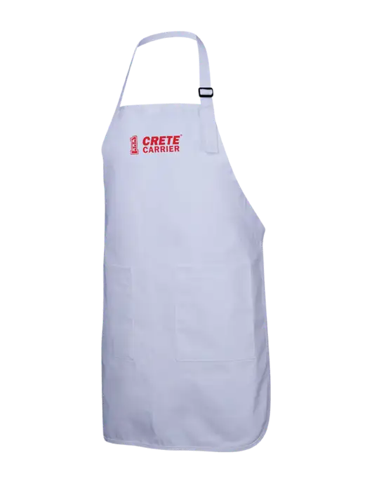 Full-Length White Apron With Pockets w/Crete Carrier Logo