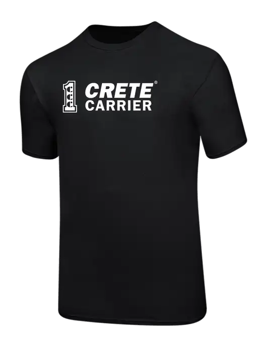 Ring Spun Jet Black 4.5 oz T-Shirt w/Crete Carrier Logo