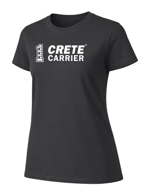Womens Ring Spun Charcoal 4.5 oz T-Shirt w/Crete Carrier Logo