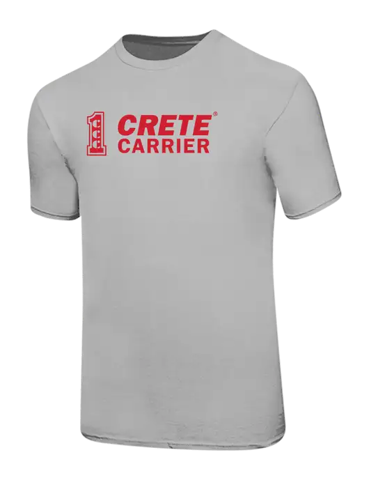 Ring Spun Silver 4.5 oz T-Shirt w/Crete Carrier Logo