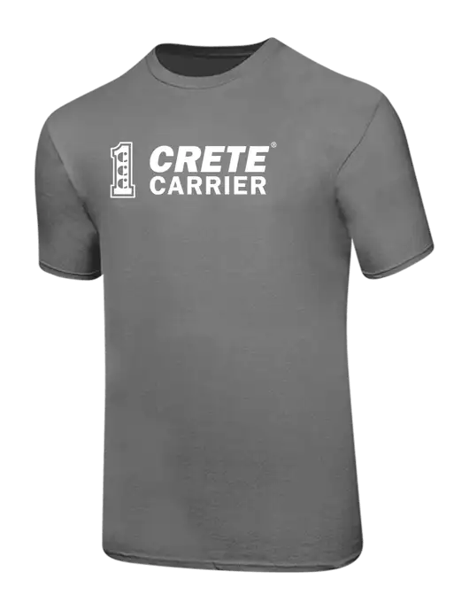 Ring Spun Medium Grey 4.5 oz T-Shirt w/Crete Carrier Logo