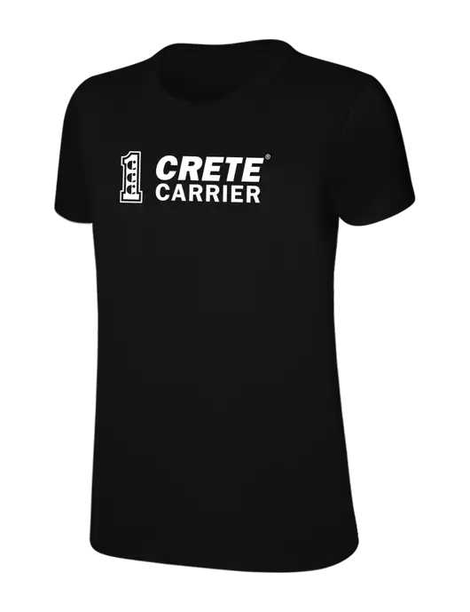 Womens Ring Spun Jet Black 4.5 oz T-Shirt w/Crete Carrier Logo