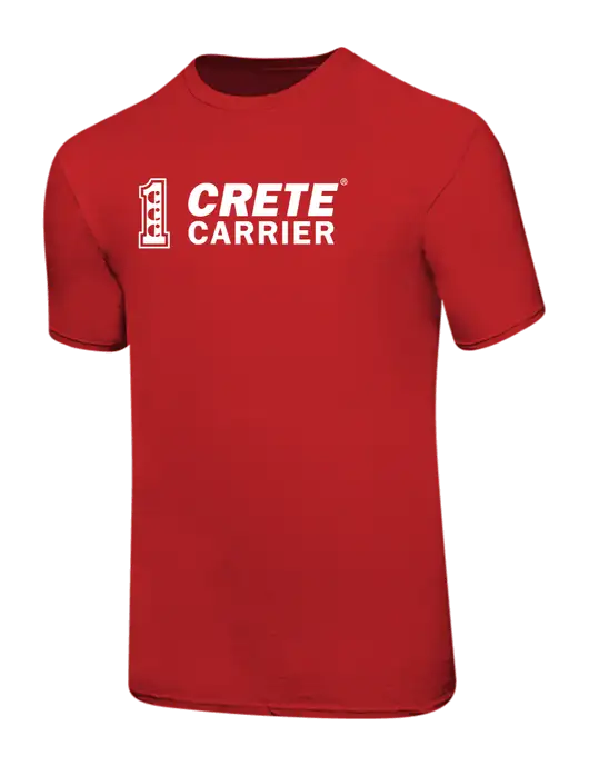 Ring Spun Red 4.5 oz T-Shirt w/Crete Carrier Logo