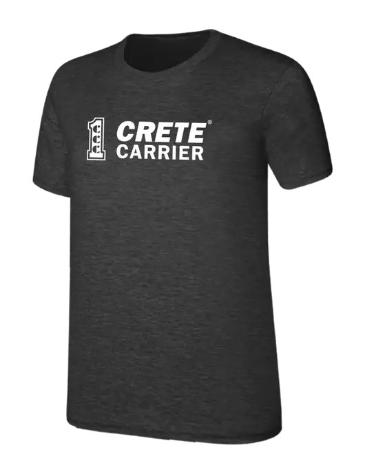 Womens Ring Spun Dark Heather Grey 4.5 oz T-Shirt w/Crete Carrier Logo