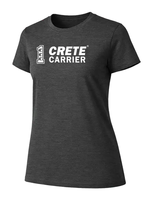 Womens Ring Spun Dark Heather Grey 4.5 oz T-Shirt w/Crete Carrier Logo