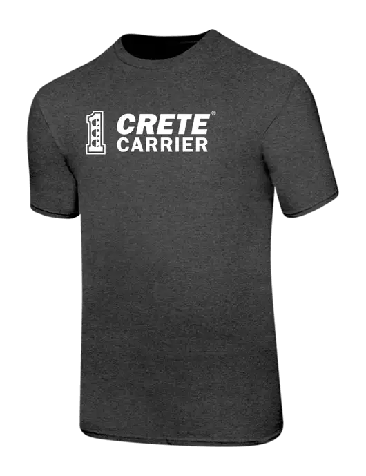 Ring Spun Dark Heather Grey 4.5 oz T-Shirt w/Crete Carrier Logo