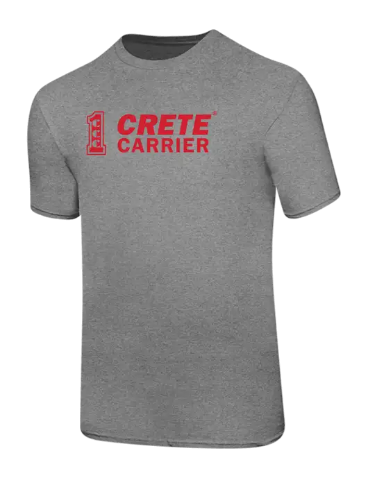 Ring Spun Light Heather Grey 4.5 oz T-Shirt w/Crete Carrier Logo