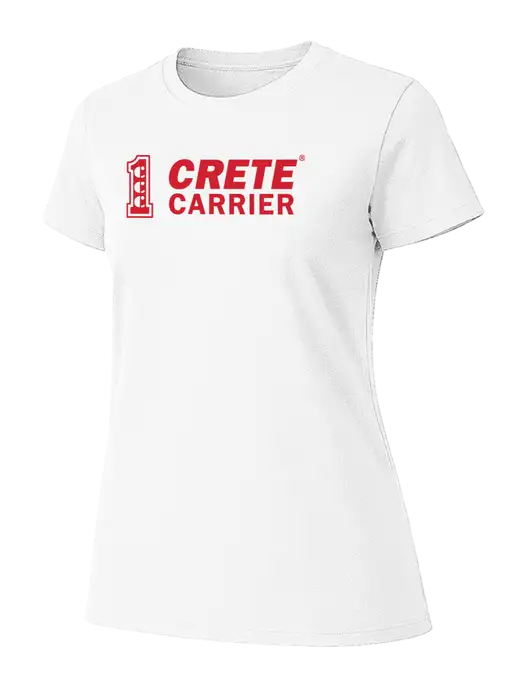 Womens Ring Spun White 4.5 oz T-Shirt w/Crete Carrier Logo