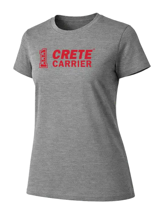 Womens Ring Spun Light Grey Heather 4.5 oz T-Shirt w/Crete Carrier Logo