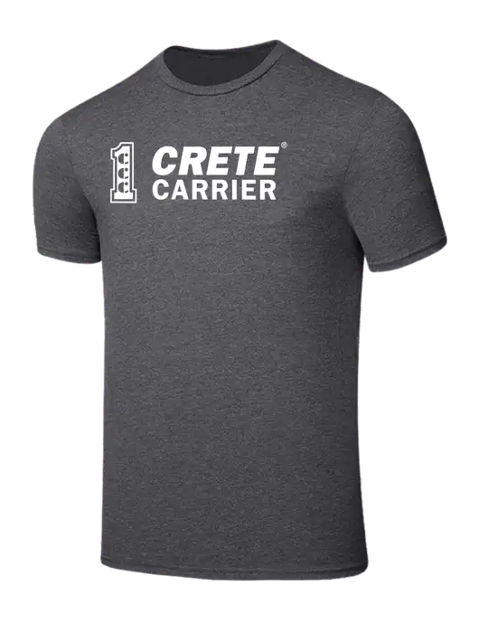 Seriously Soft Heathered Charcoal T-Shirt w/Crete Carrier Logo