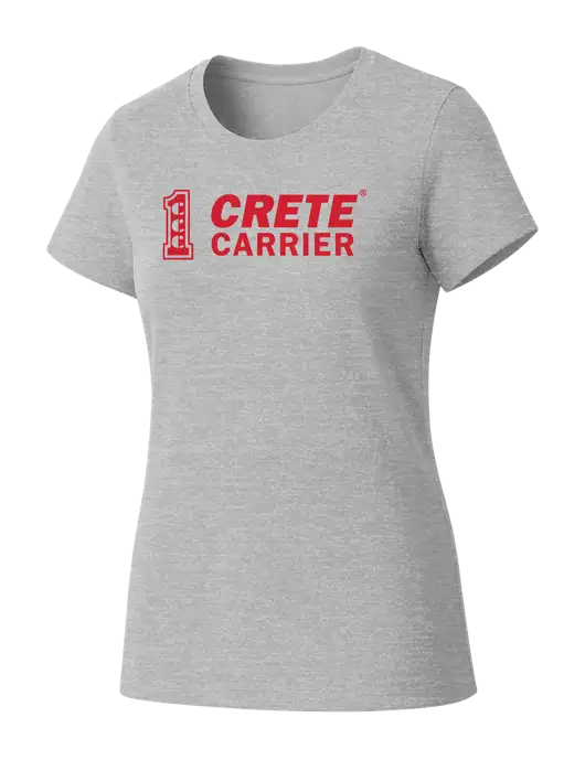 Womens Seriously Soft Light Heathered Grey T-Shirt w/Crete Carrier Logo