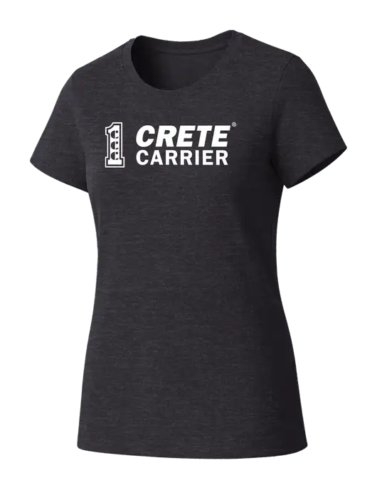 Womens Seriously Soft Heathered Charcoal T-Shirt w/Crete Carrier Logo