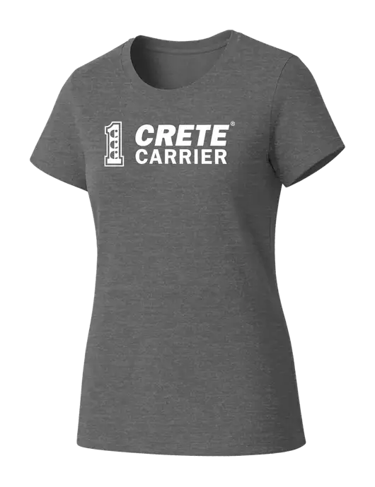 Womens Seriously Soft Grey Frost T-Shirt w/Crete Carrier Logo