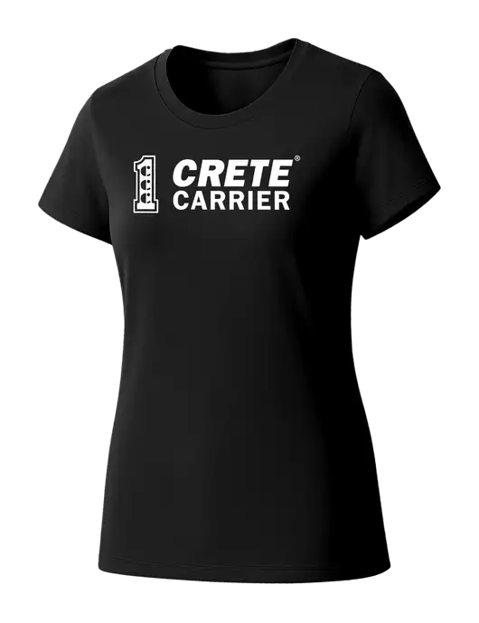 Womens Seriously Soft Black T-Shirt w/Crete Carrier Logo