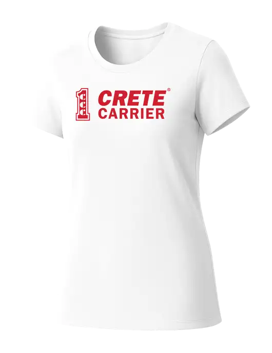 Womens Seriously Soft White T-Shirt w/Crete Carrier Logo