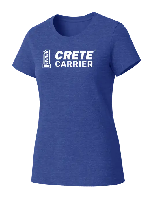 Womens Seriously Soft Royal Frost T-Shirt w/Crete Carrier Logo