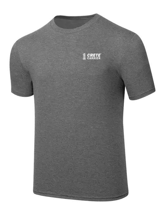 Simply Soft Heathered Medium Grey 4.5oz  Poly/Combed Ring Spun Cotton T-Shirt w/Crete Carrier Logo