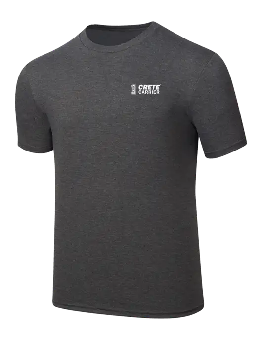 Simply Soft Heathered Charcoal 4.5oz  Poly/Combed Ring Spun Cotton T-Shirt w/Crete Carrier Logo