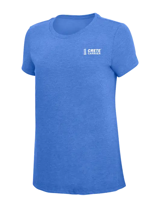 Womens Simply Soft Royal Frost 4.5oz  Poly/Combed Ring Spun Cotton T-Shirt w/Crete Carrier Logo