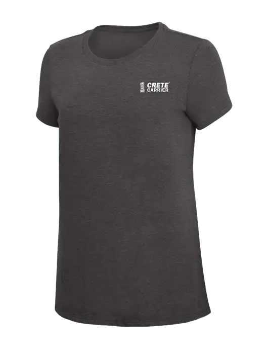 Womens Simply Soft Heather Charcoal 4.5oz  Poly/Combed Ring Spun Cotton T-Shirt w/Crete Carrier Logo