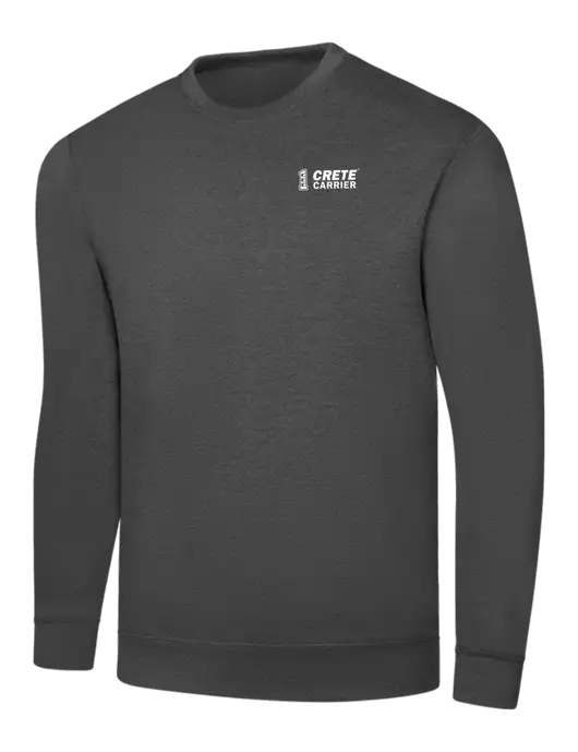 Charcoal 7.8 oz Ring Spun Crew Sweatshirt w/Crete Carrier Logo