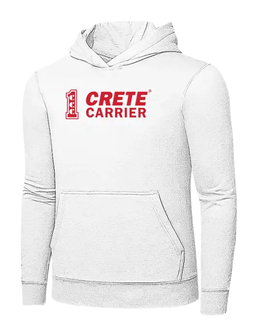 White 7.8 oz Ring Spun Hooded Sweatshirt w/Crete Carrier Logo