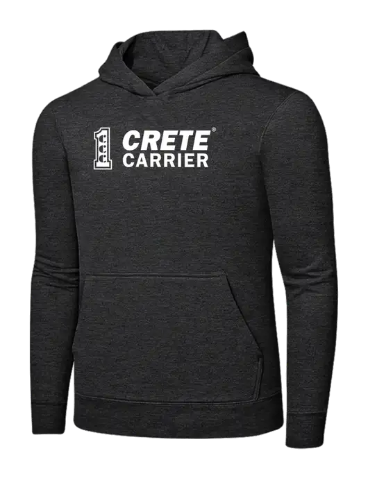 Dark Heather Grey 7.8 oz Ring Spun Hooded Sweatshirt w/Crete Carrier Logo