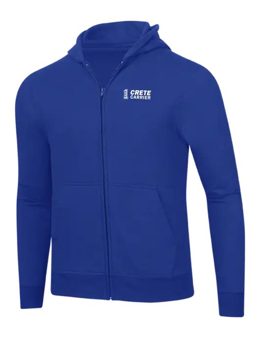 True Royal 8.5 oz Ring Spun Zip Hooded Sweatshirt w/Crete Carrier Logo